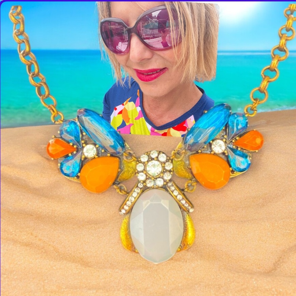 J Crew Vintage Crystal Gem Necklace